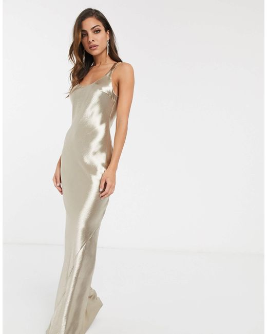 ASOS Scoop Back Bias Cut Satin Maxi Dress
