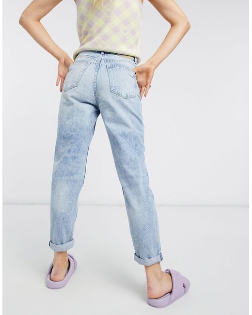 Bershka Organic Cotton Mom Jean in Blue - Save 13% | Lyst Australia