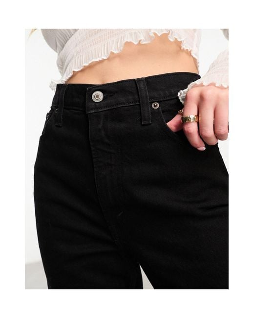 Abercrombie & Fitch Black – curve love – e jeans im stil der 90er mit geradem schnitt