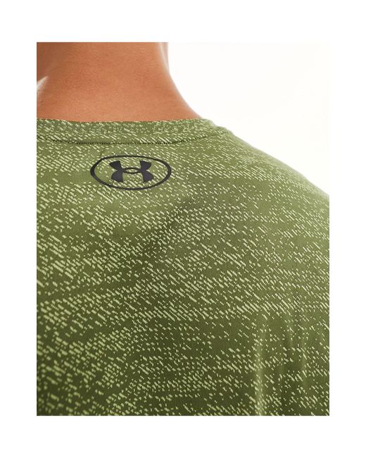 T-shirt technique avec aérations en jacquard Under Armour pour homme en coloris Green