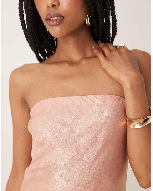 Collective The Label Natural Strapless Bias-Cut Midi Dress