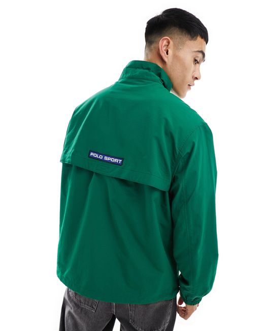 Polo Ralph Lauren Green Sport Capsule Logo Overhead Lined Windrunner for men