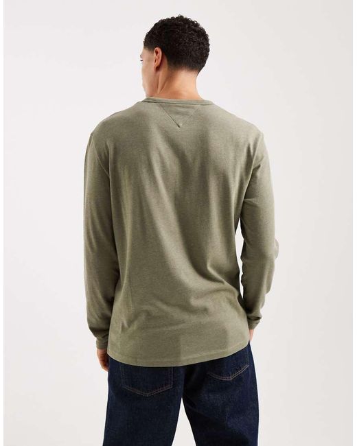 Tommy Hilfiger Green Badge Logo Long Sleeve T-shirt for men
