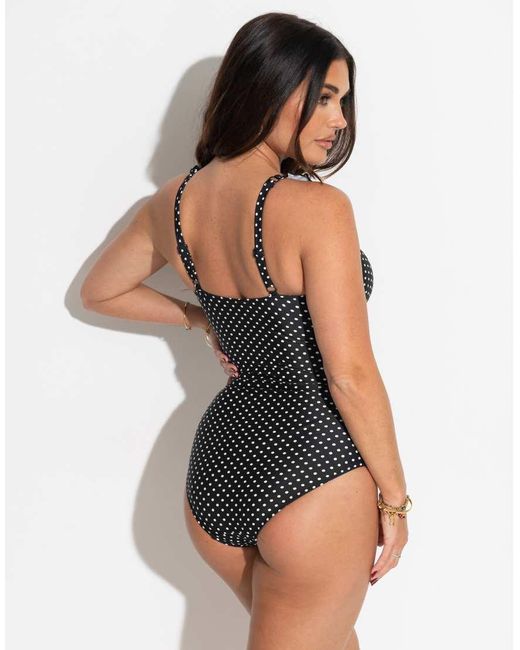 Pour Moi Blue Sicily Frill Tummy Control Swimsuit