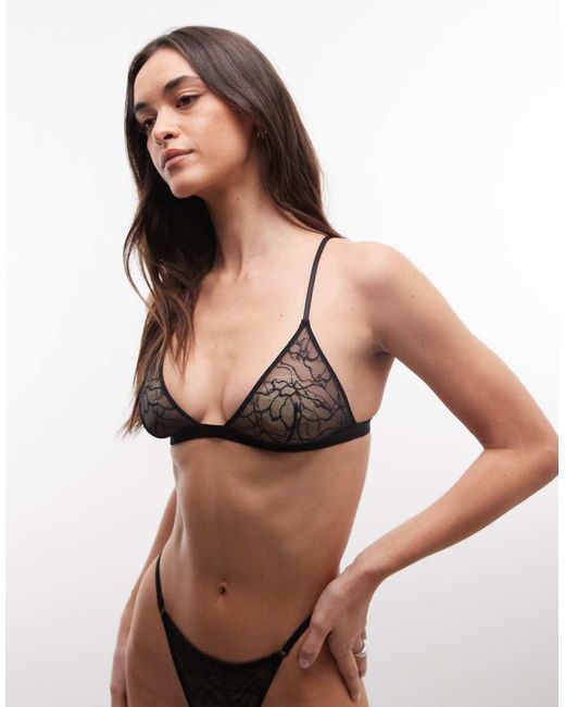 Weekday Brown Lace Triangle Bra