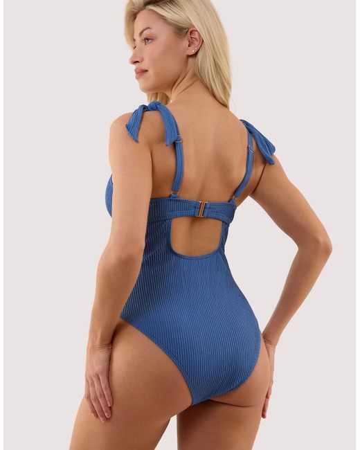 Peek & Beau Blue Hattie Crinkle Underwired Swimsuit