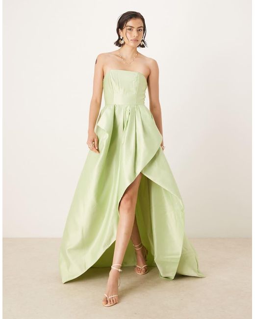 True Decadence Green Strapeless Maxi Dresses