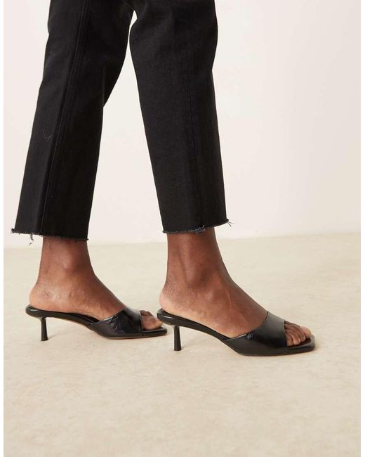 ASOS Black Hyped Kitten Heeled Mules