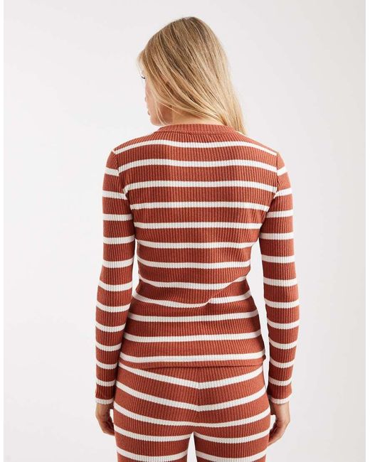 ASOS Red Long Sleeve Ribbed Cardigan