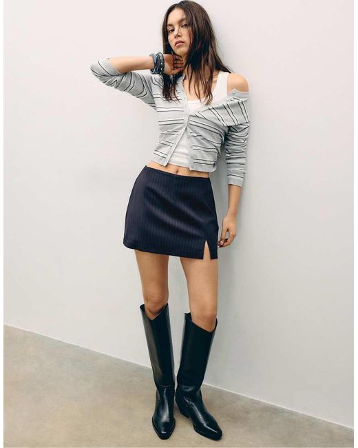 Stradivarius Skort Met Split in het Blue