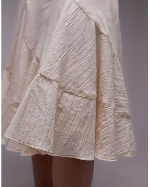 Falda por la rodilla blanco con diseño desigual TOPSHOP de color Black