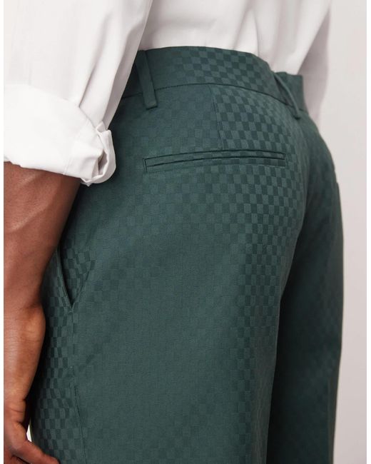 ASOS Green Straight Leg Suit Pants for men