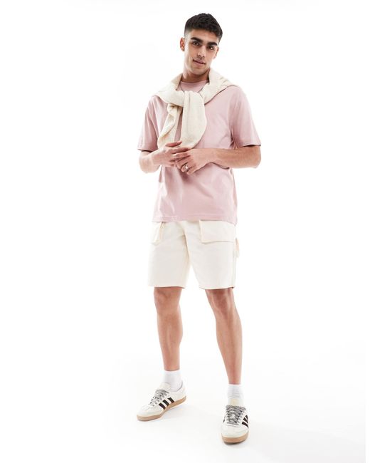 ASOS – locker geschnittenes basic-t-shirt in Pink für Herren