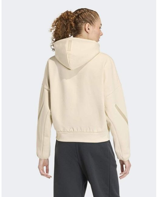 Adidas Originals Natural Adidas Z.N.E. Full-Zip Hoodie