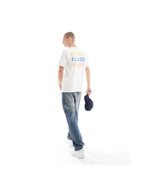 Ellesse White Tresto Logo Back Print T-shirt for men
