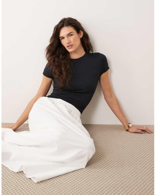 Miss Selfridge Blue Sculpted Short Sleeve Tee