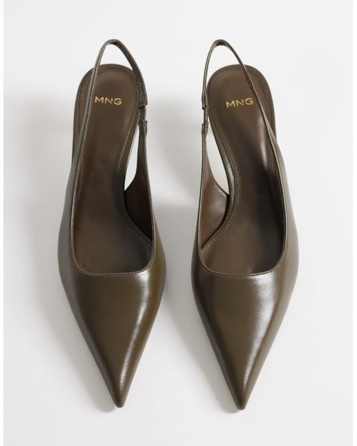 Mango White Heeled Slingback