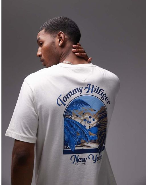 Tommy Hilfiger T-Shirt Met Print Op De Achterkant in het Blue voor heren