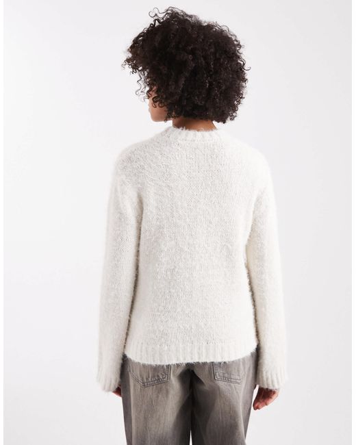 Threadbare White Crew Neck Fluffy Soft Touch Jumper