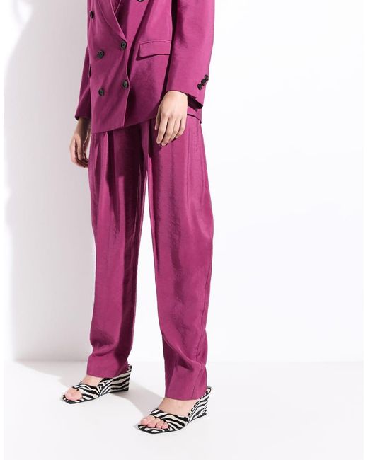 ASOS Pink Tailored Tapered Soft Suit Pants