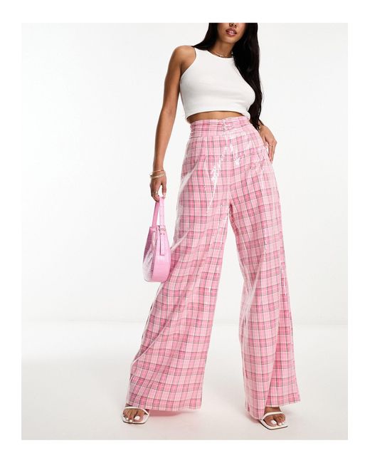 Collective The Label Pink Exclusive Wide Leg Metallic Trouser