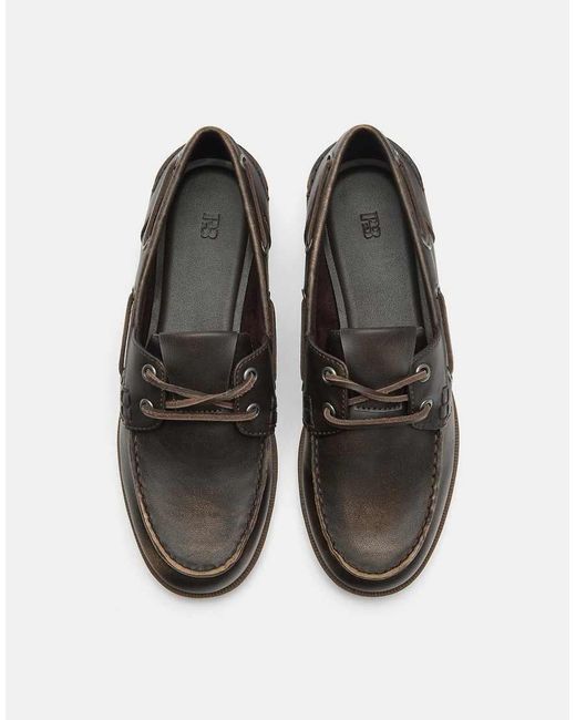 Pull&Bear White Distressed Lace-up Shoes