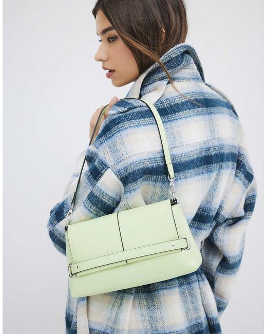 River Island Blue Fold Over Clutch Bag