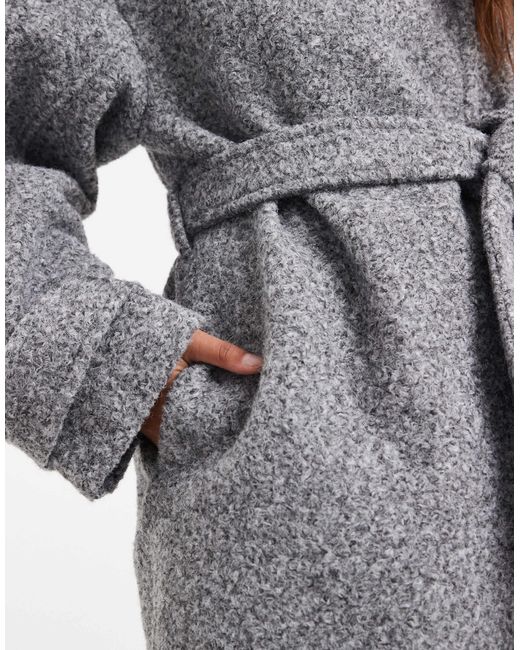 ASOS Gray Cozy Longline Formal Coat