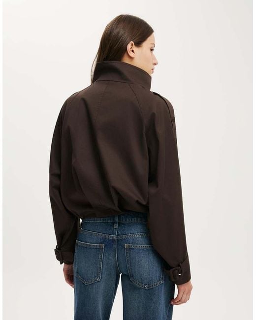 Cotton On Black Porter Cropped Trench