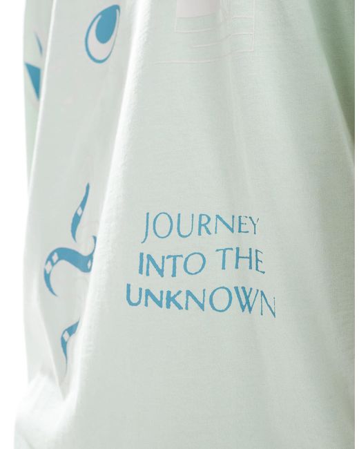 Only & Sons White Oversized T-shirt With Multi Back Print for men