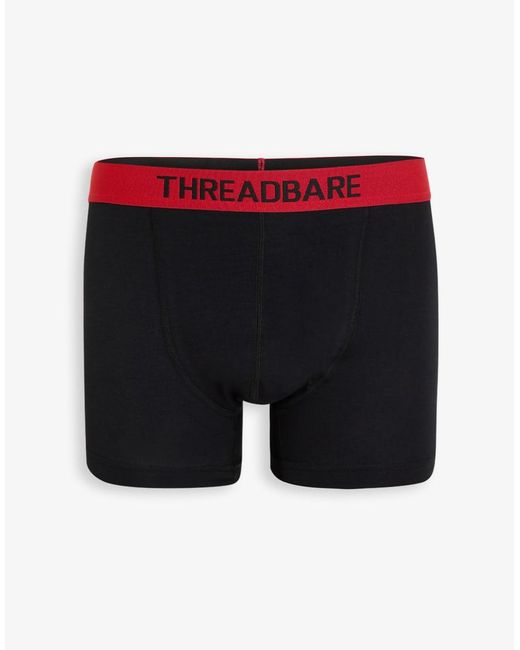 Threadbare Black 3-Pack Christmas Print Hipster Fit Boxer Shorts for men