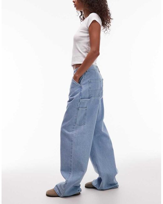 Vaqueros Claro De Pernera Ancha Con Lavado A La Piedra Jens De Carhartt de color Blue