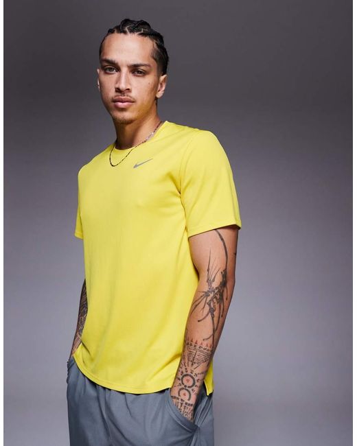 Nike Yellow Miler Dri-Fit T-Shirt for men