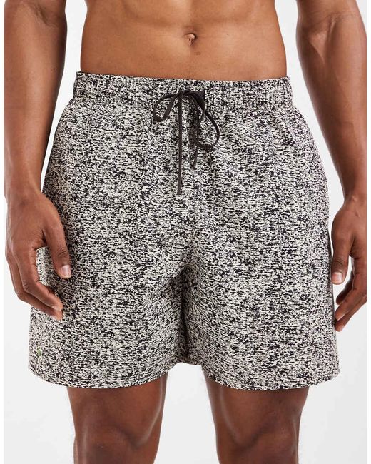 Lacoste Gray Printed Swim Shorts for men