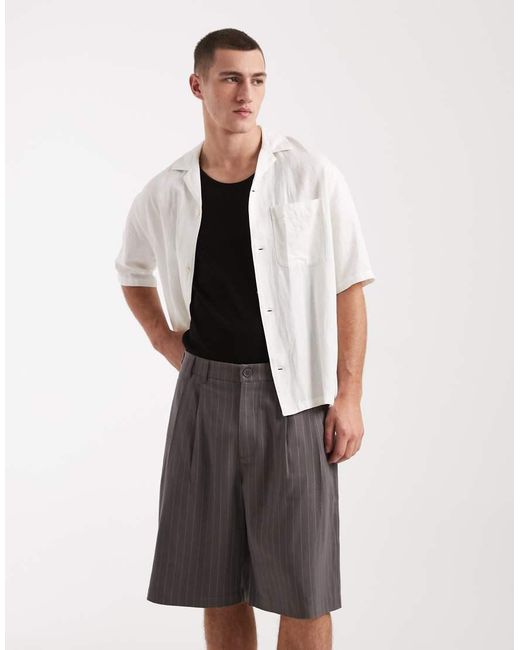 Cotton On White Super Pleated baggy Shorts for men