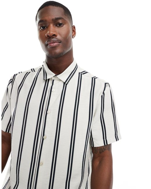Bershka Natural Stripe Shirt for men