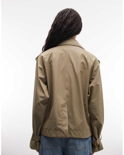 Rains Natural 12610 Waterproof Double Breasted Short Trench Coat