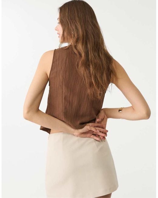 Gonna Pantalone Écru Con Spacco Laterale di Stradivarius in Natural