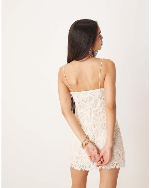For Love & Lemons Natural Claire Mini Dress