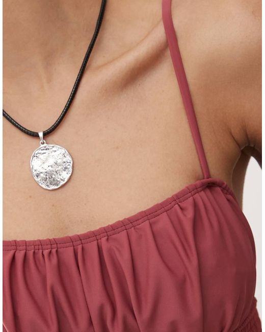 Reclaimed (vintage) Pink Swimsuit With Shirred Waist And Cut Out Detail