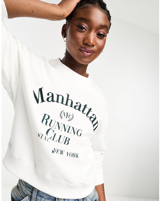 New Look White Manhattan Sweatshirt