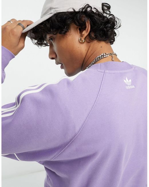 Sudadera lila con logo y 3 rayas rekive adidas Originals de hombre de color  Morado | Lyst