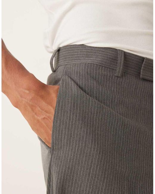 ASOS Gray Wide Leg Suit Trousers for men