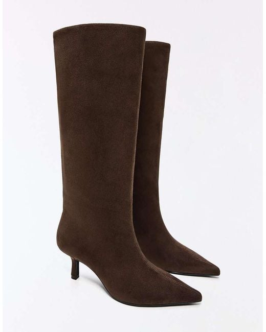 Bershka Black Kitten Heel Boots