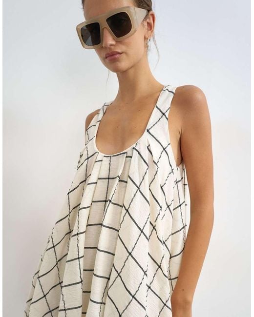 TOPSHOP White Full Hem Pleated Mini Sundress