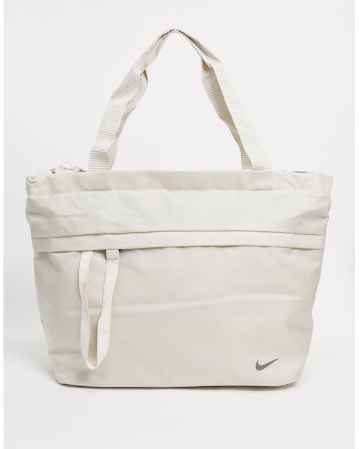 Nike White Oversized Swoosh Tote Bag