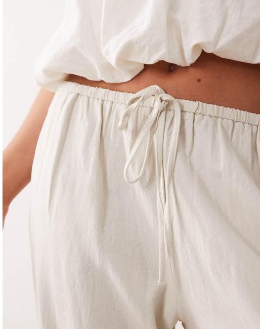 Miss Selfridge Natural Linen Look Pull-on Pants
