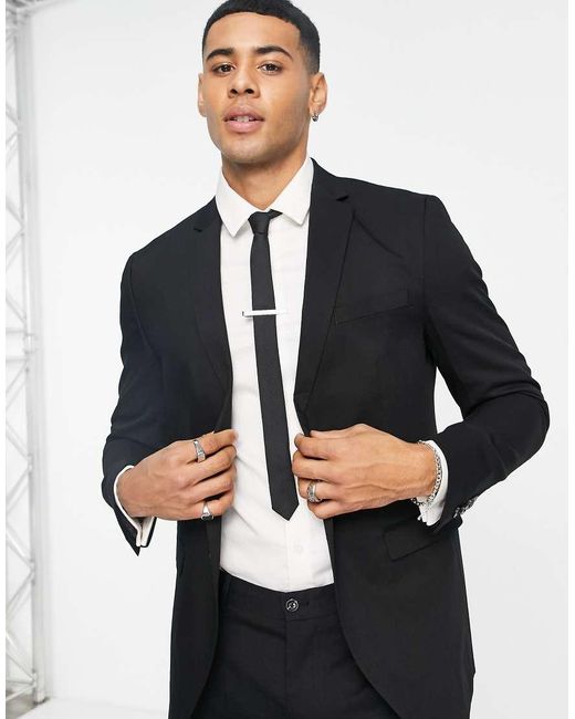 Jack & Jones Black Premium Slim Suit Jacket for men