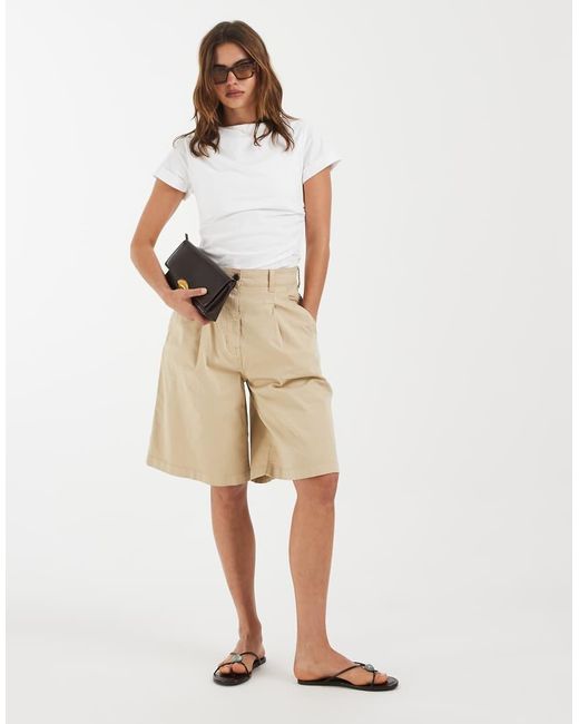 Tommy Hilfiger Natural High Rise Long Chino Shorts