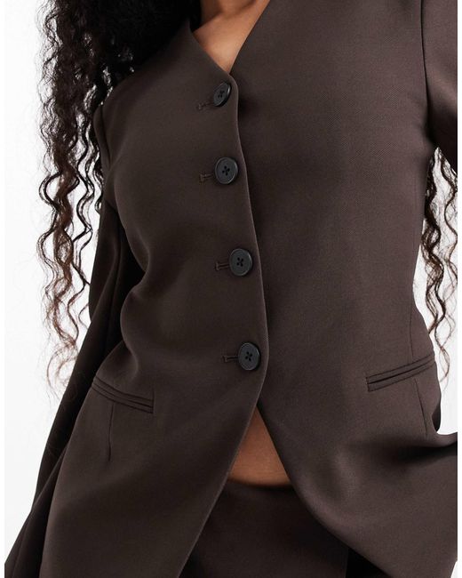 Blazer structuré d'ensemble - marron Only Petite en coloris Black